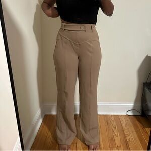 Fashion Nova Tan Wide-Leg Pants